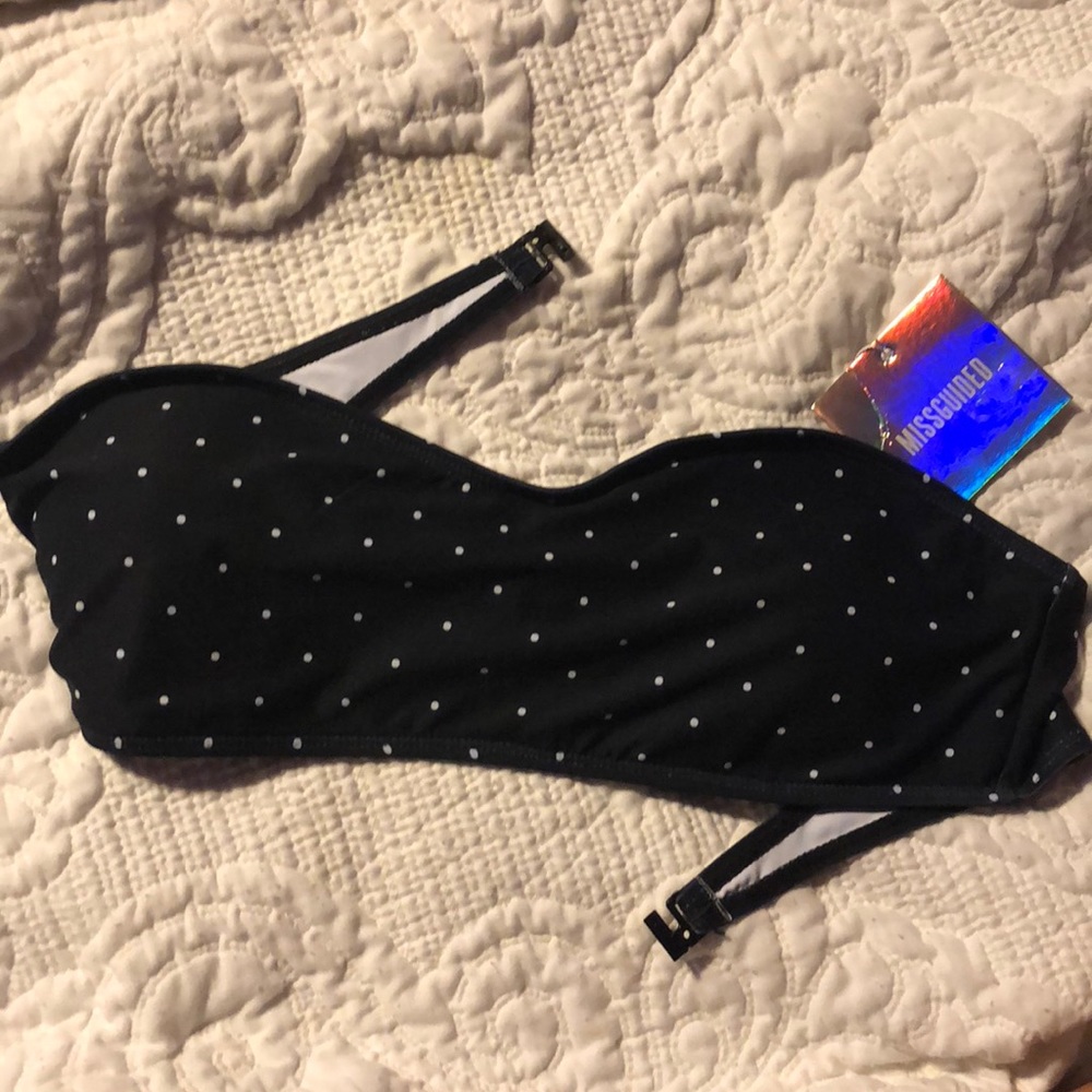 Polka Dot Strapless Bikini Top